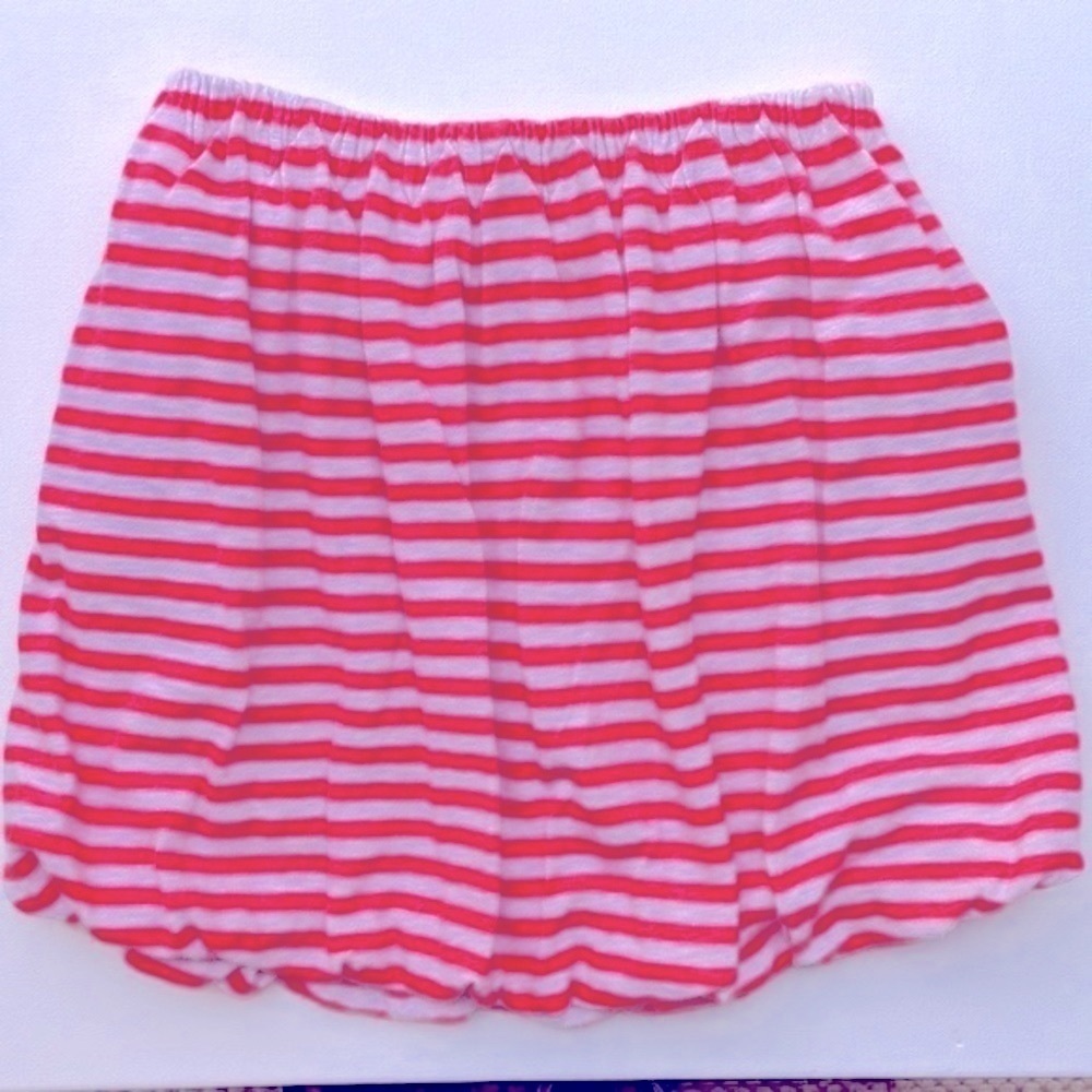 Crewcuts pink cotton striped bubble skirt size 10